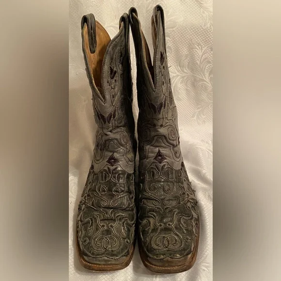 Men’s Corral Vintage leather embroidered square toe western boots. Size 11.5D - Picture 4 of 16